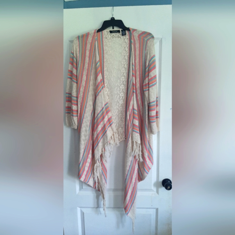 Crystal Kobe waterfall cardigan size XL